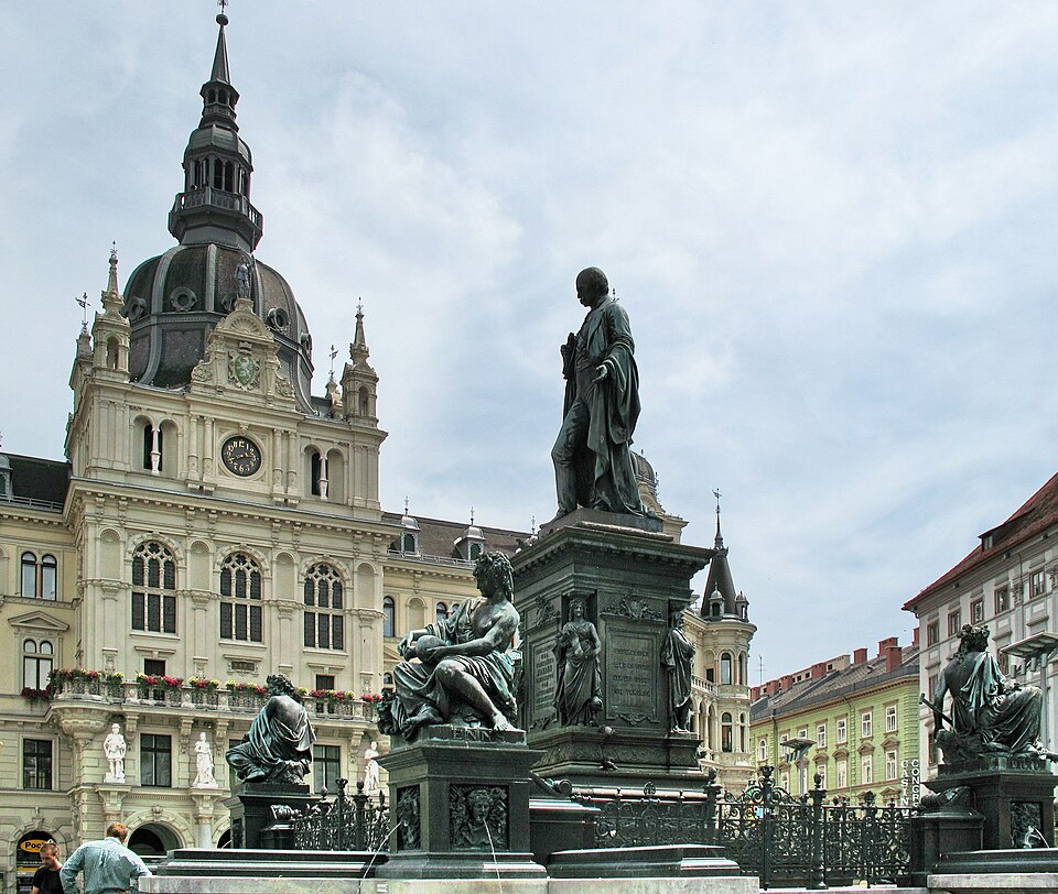 Hauptplatz and town hall in Graz, Austria
