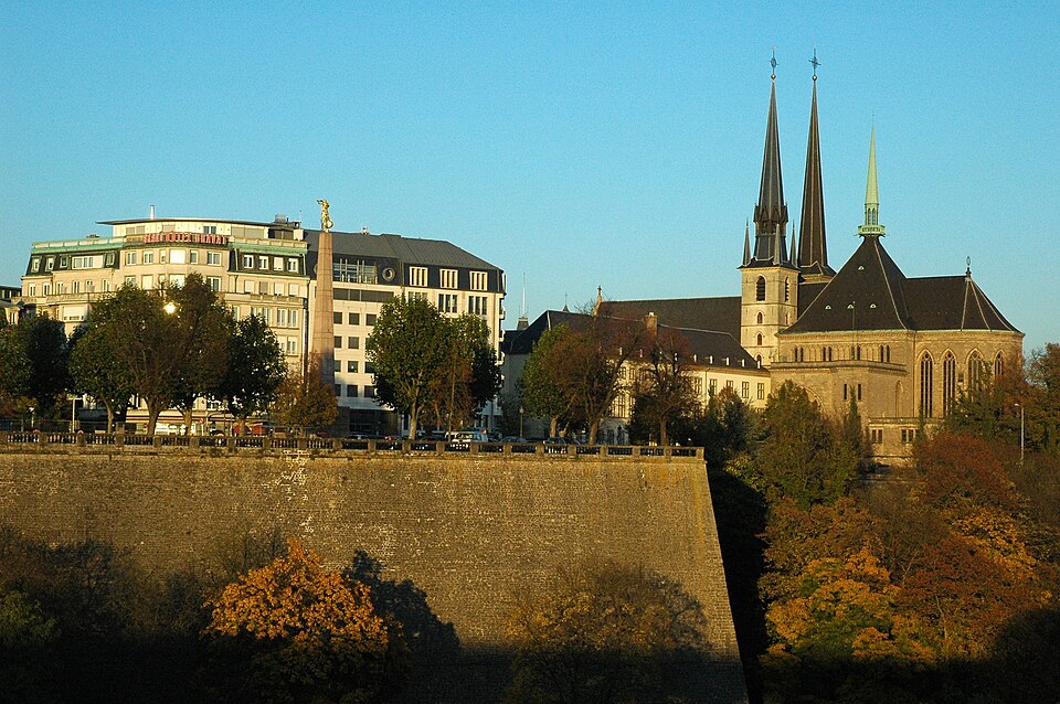 The Ville Haute of Luxembourg City from the Adolphe bridge