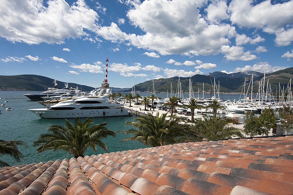 The Porto Montenegro luxury marina at Tivat, Montenegro