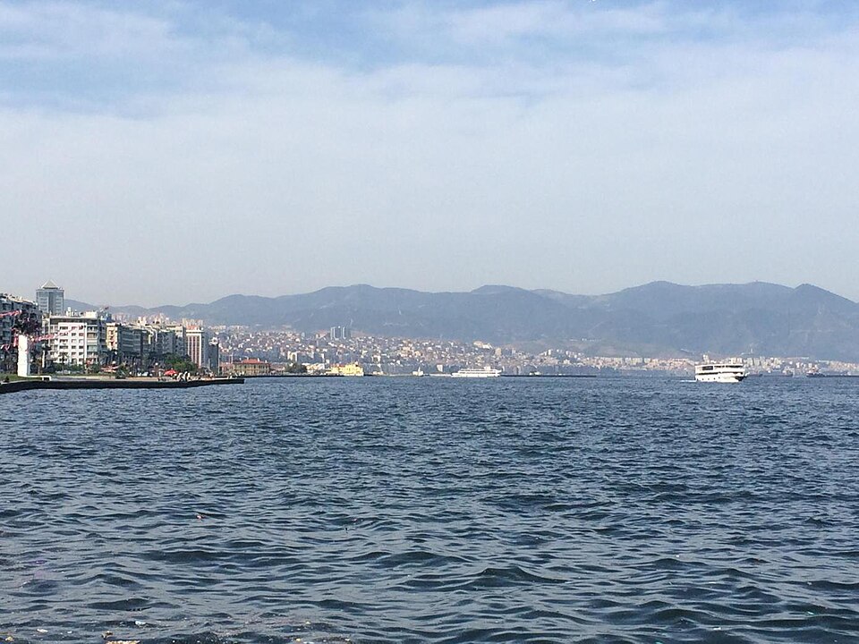 The waterfront of Izmir across the gulf, Turkey