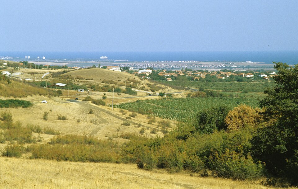 Coastal view over Burgas and the Black Sea, Bulgaria