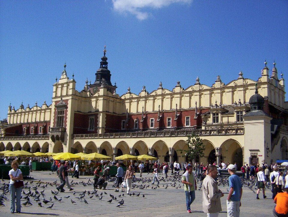 Krakow Main Market Square with the Sukiennice cloth hall, Poland