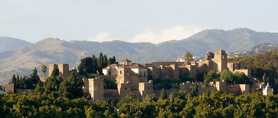 The Alcazaba fortress in Malaga seen from the port, Spain