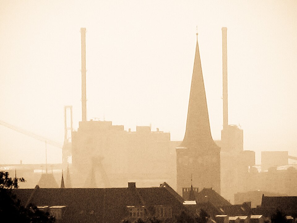 The Aarhus skyline from the harbour, Denmark