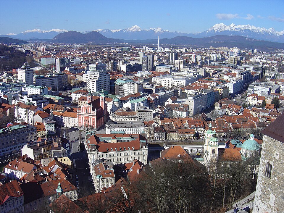 View of Ljubljana from the castle hill, Slovenia