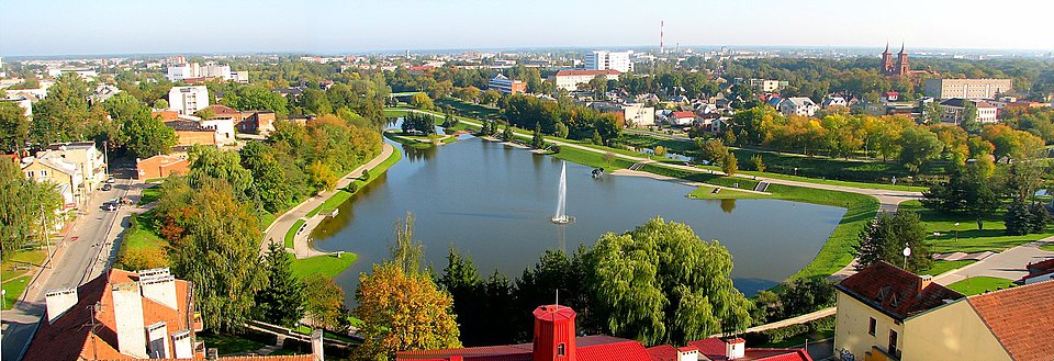 Riverside panorama of Panevezys, Lithuania