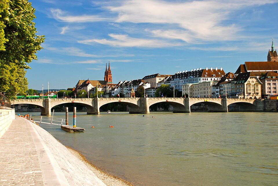 The Middle Bridge over the Rhine in Basel old town, Switzerland