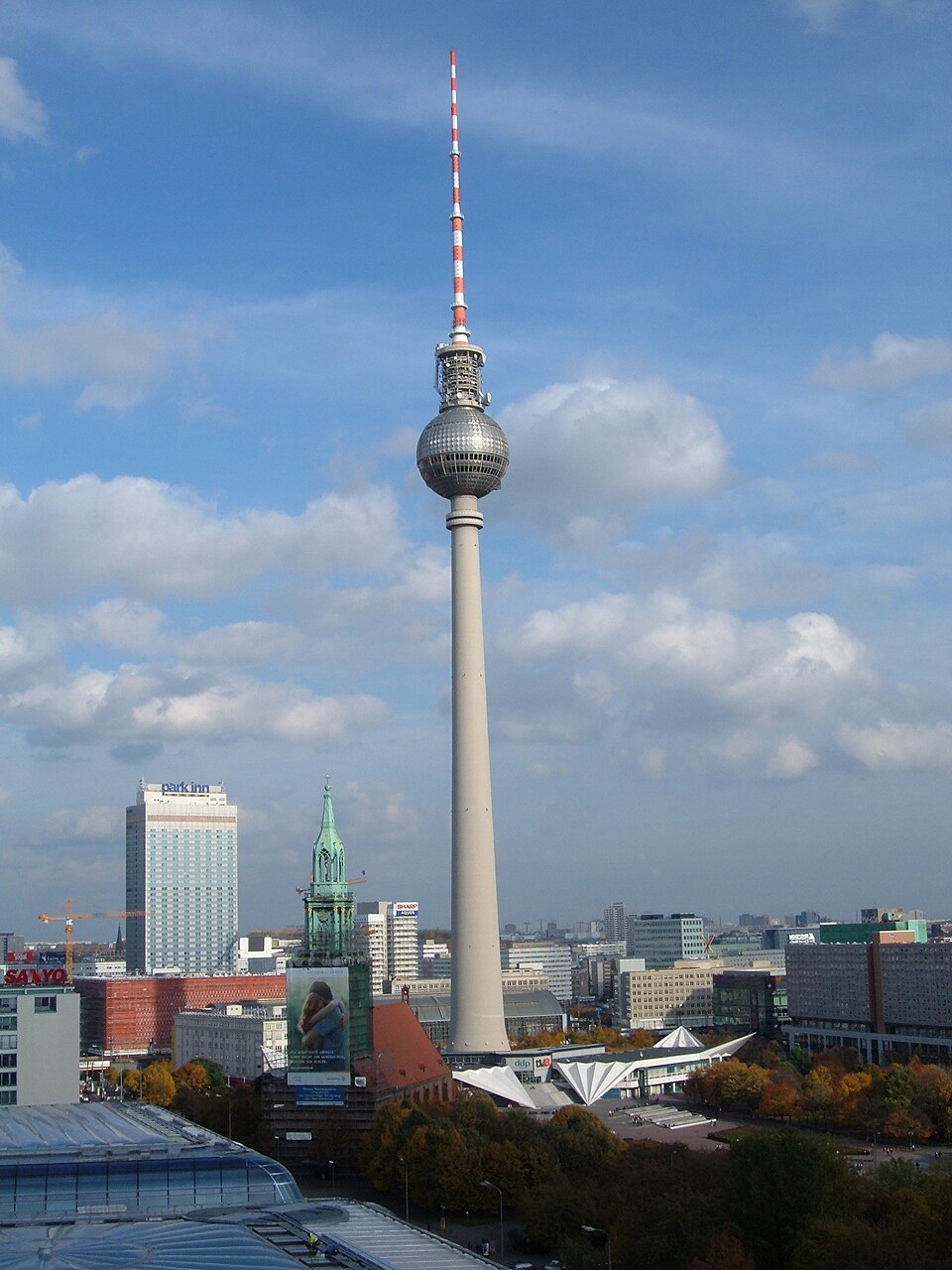 The Berlin TV Tower seen from the Berlin Cathedral, Germany