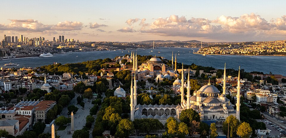 The historical peninsula and skyline of Istanbul, Turkey