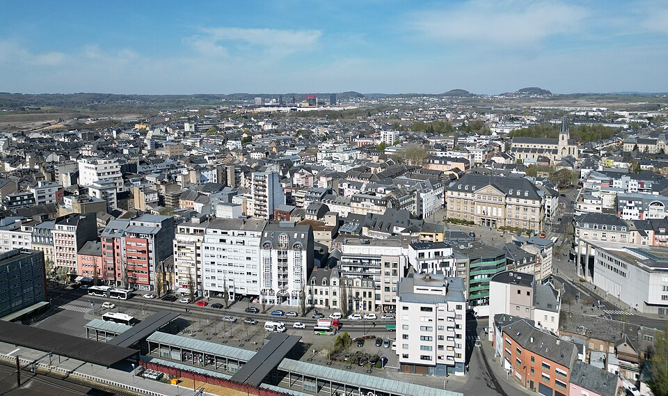 Aerial view of Esch-sur-Alzette, Luxembourg