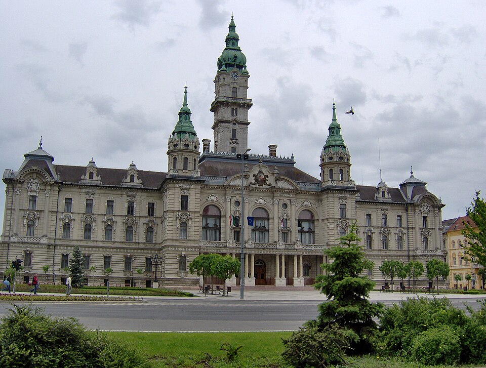 City Hall on the main square of Gyor, Hungary