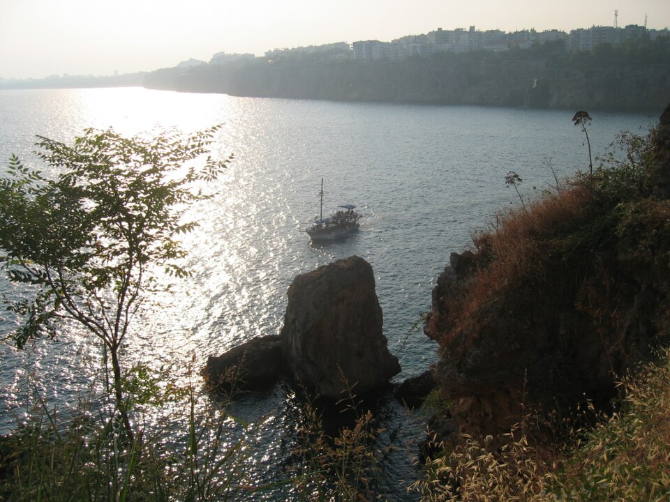 Antalya old harbour with turquoise water, Turkey