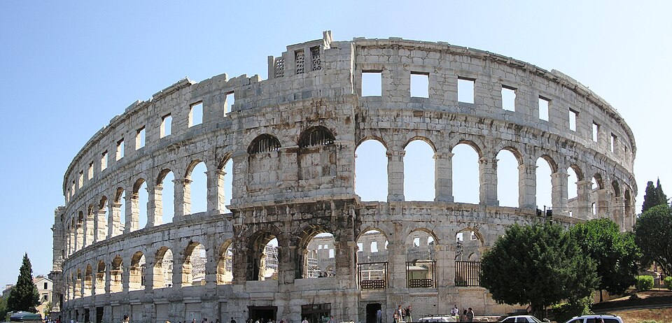 The Roman amphitheatre in Pula, Istria, Croatia