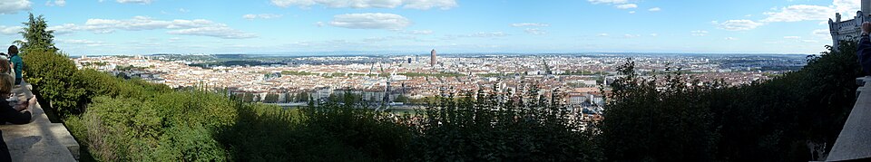 Panorama of Lyon from Fourviere, France