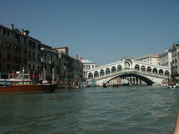The Grand Canal and Rialto Bridge in Venice, Italy
