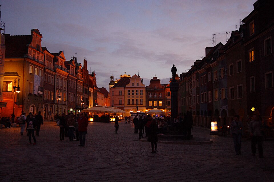The Old Market Square in Poznan at evening, Poland