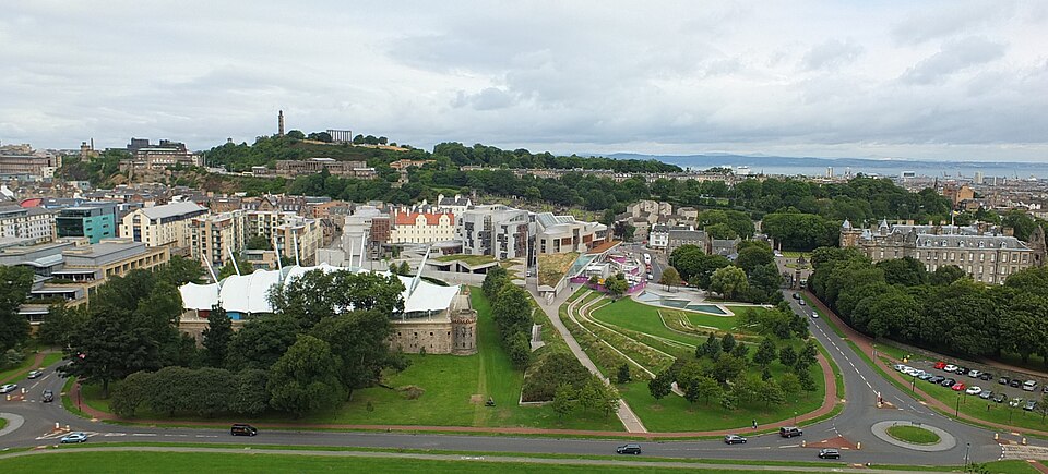 Edinburgh from Salisbury Crags with Calton Hill, Scotland
