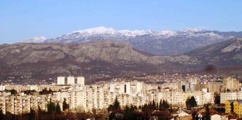 Panorama of Podgorica, Montenegro
