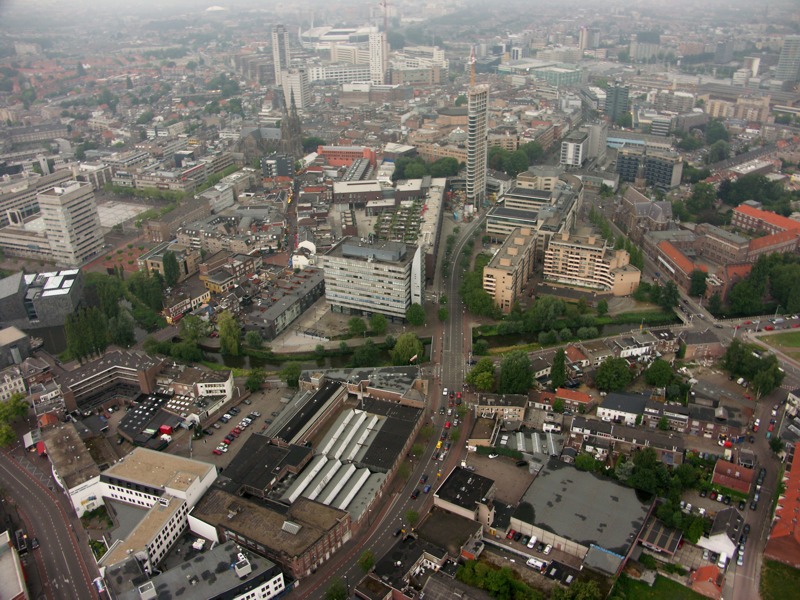 Aerial view of the centre of Eindhoven, Netherlands