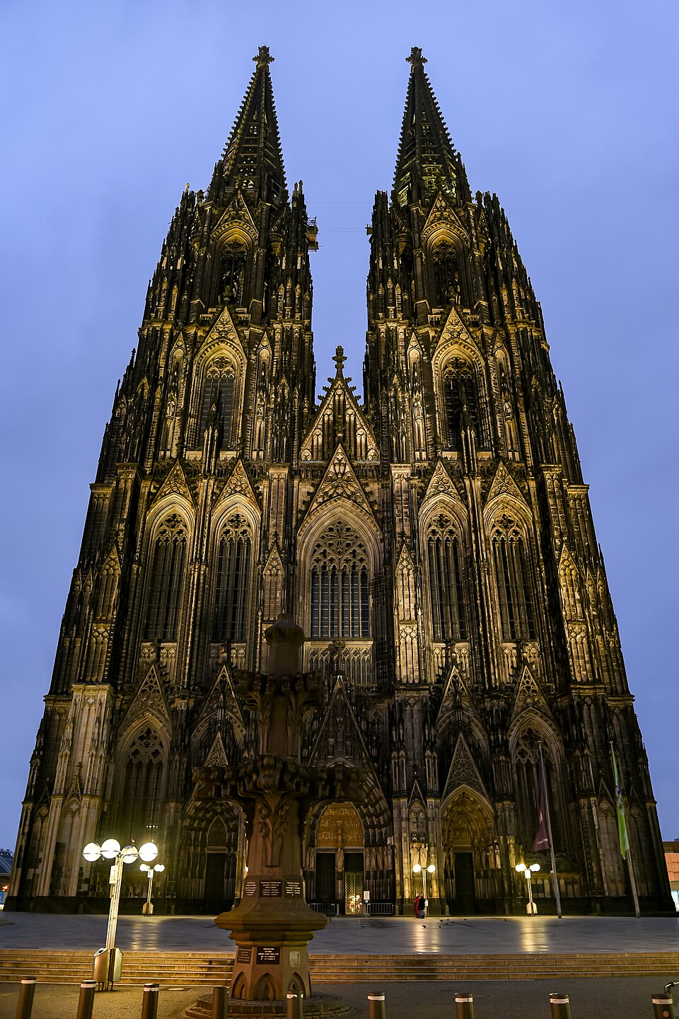 The front facade of Cologne Cathedral, Germany
