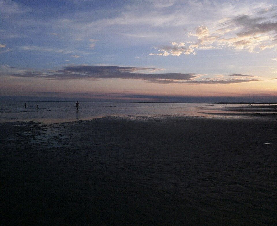 Sunset over Parnu beach, Estonia