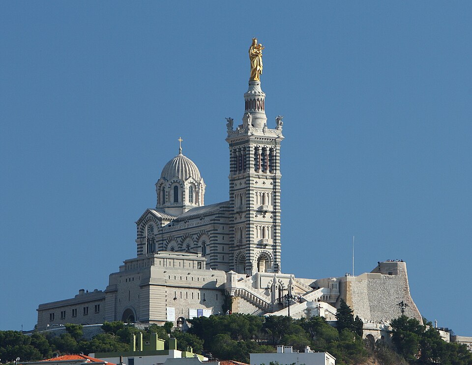 Notre-Dame de la Garde above the old port of Marseille, France