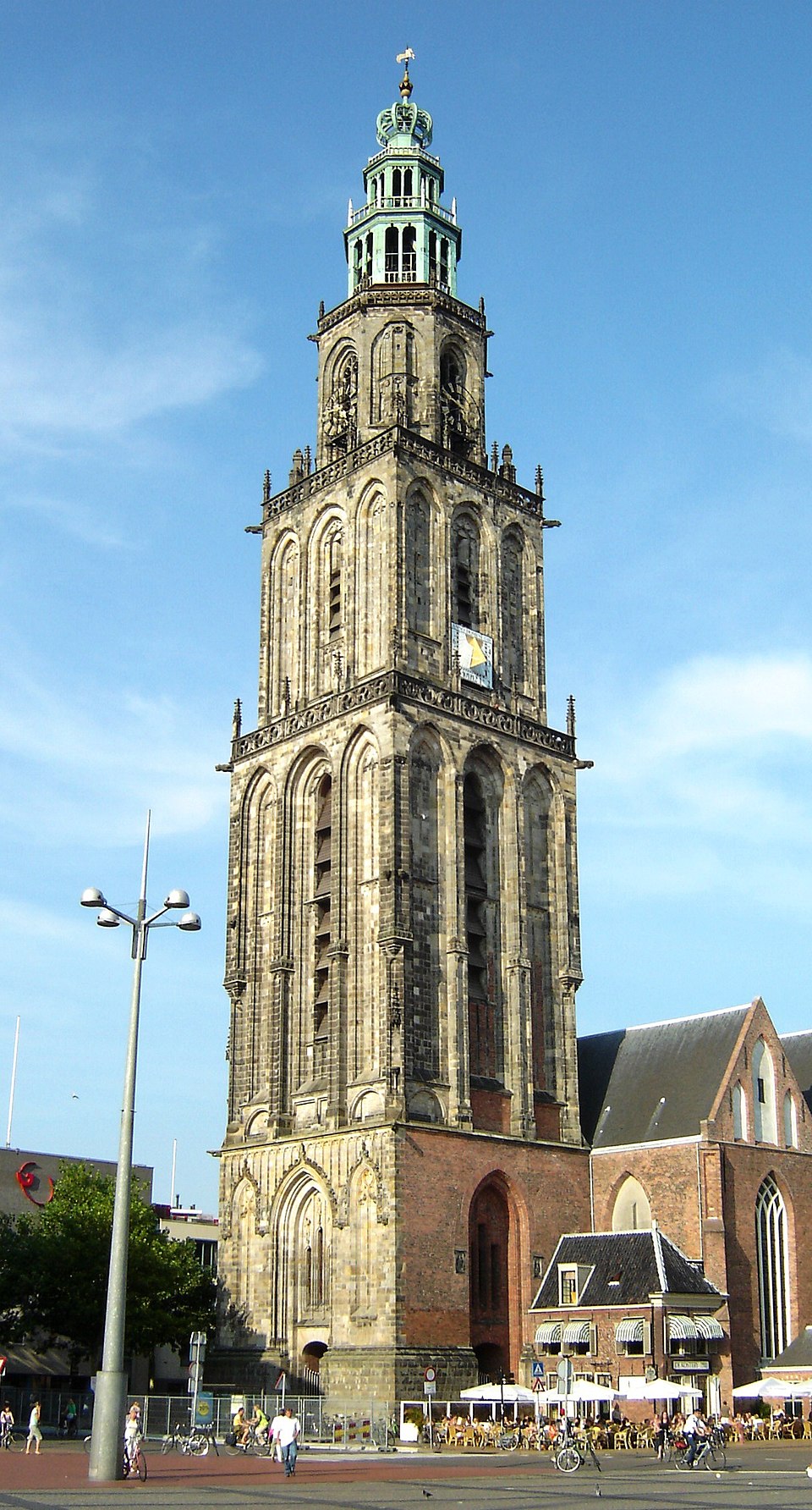 The Martini Tower at the Grote Markt in Groningen, Netherlands