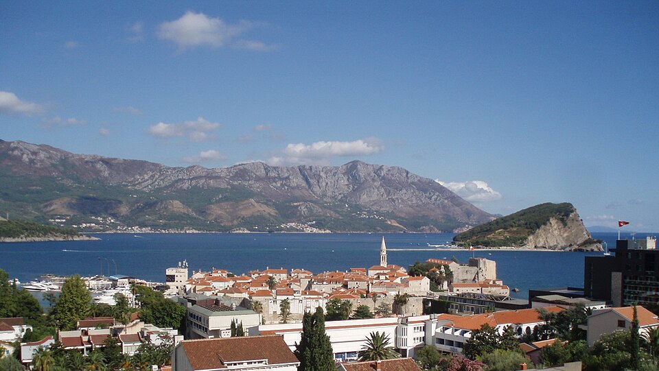 Budva old town and the Adriatic bay, Montenegro