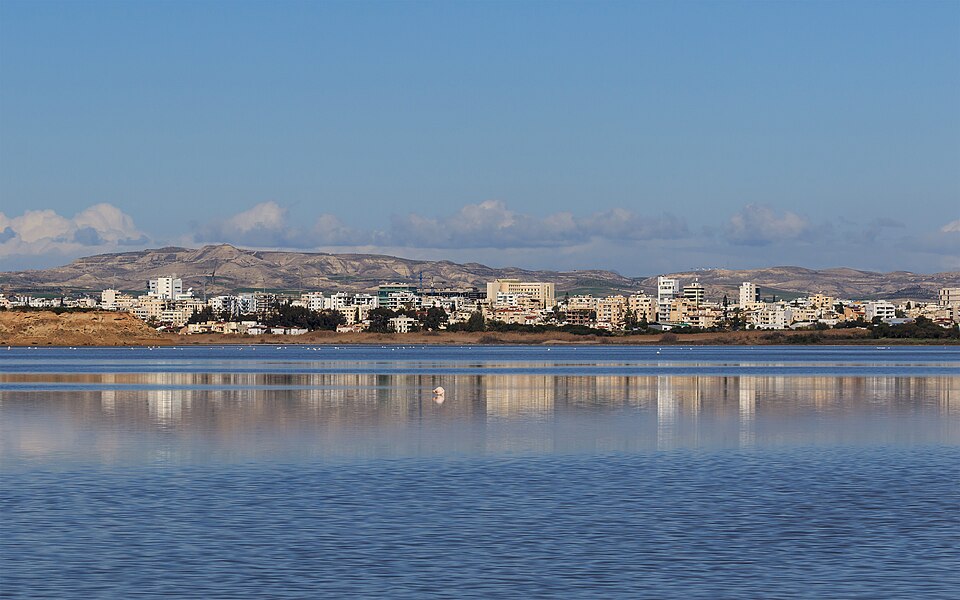 Larnaca Salt Lake with the Hala Sultan Tekke mosque, Cyprus