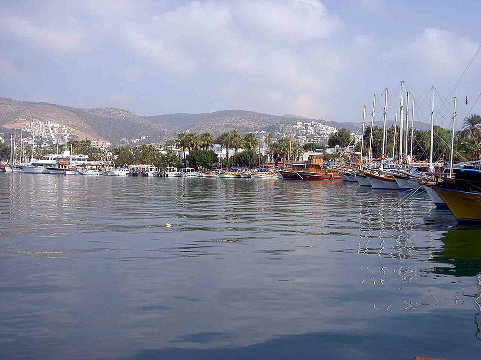 Bodrum harbour with the Castle of St Peter, Turkey