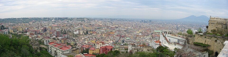 Panorama of Naples with Mount Vesuvius, Italy